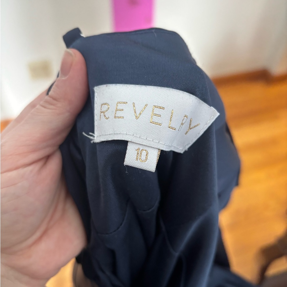 Navy Satin Evening Dress - Picture 9 of 9